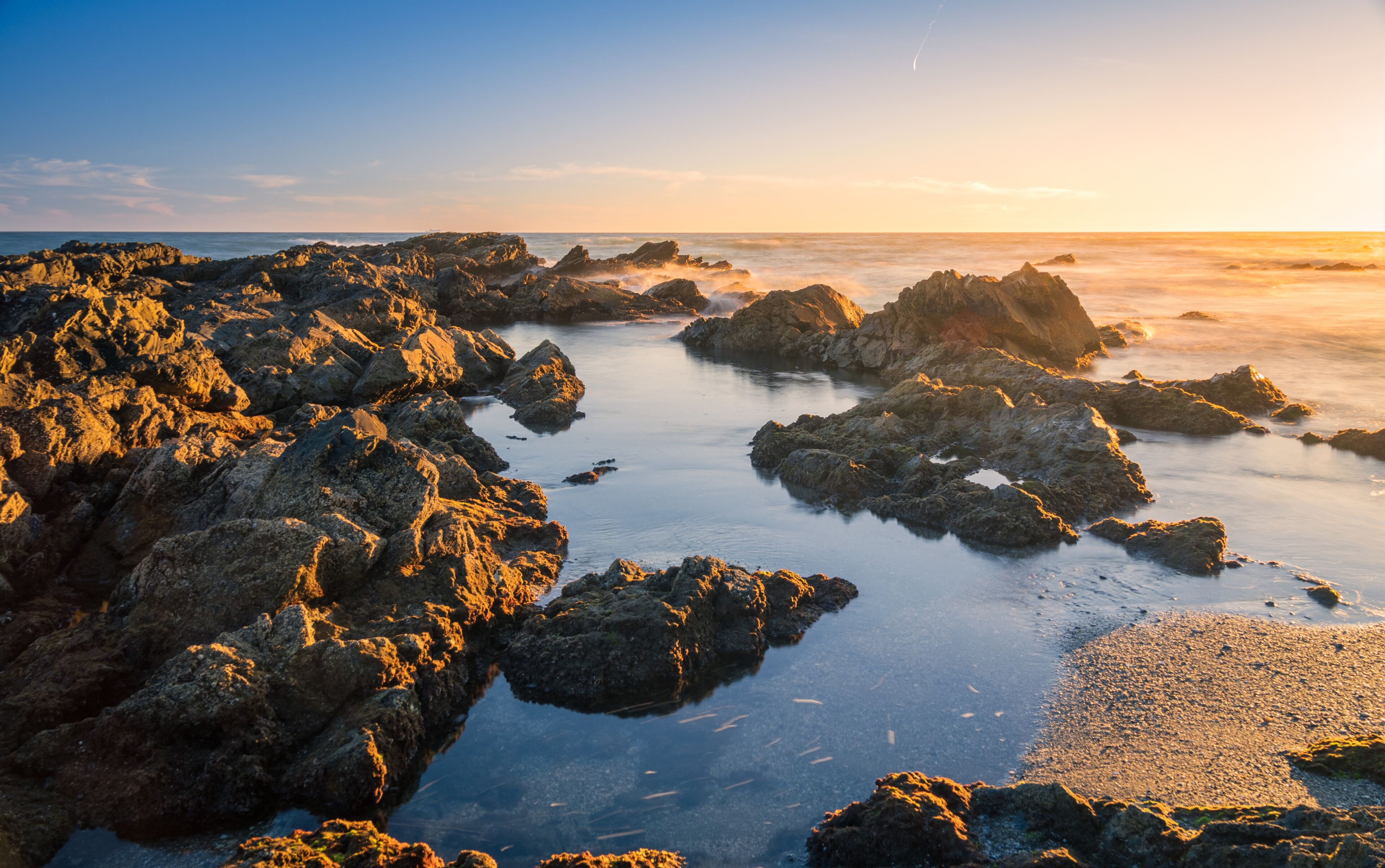 Very nice sunset near Mijas, Cala de Mijas, Malaga, Costa del Sol, Spain.