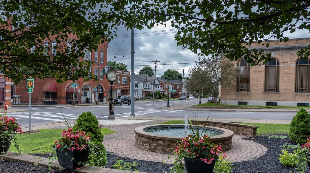 Frankfort, New York - July 2, 2021: Wide View of the Downtown Area of Frankfort Town in New York State.