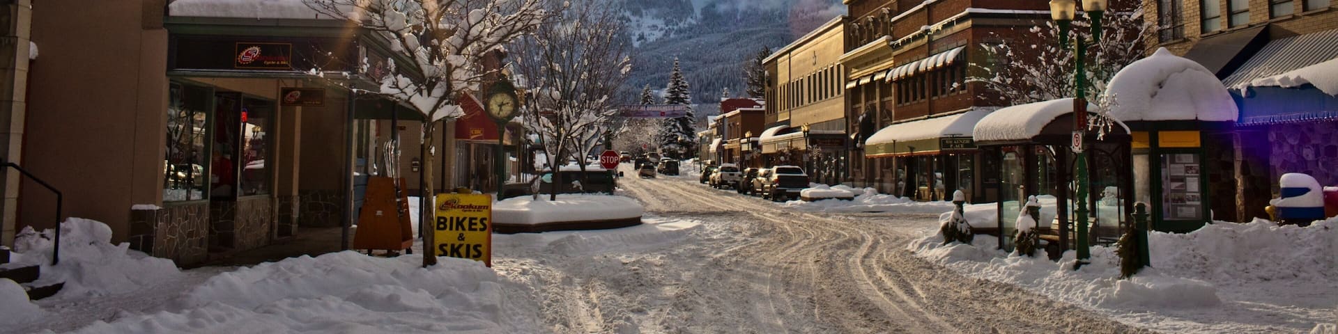 Revelstoke featuring snow and a small town or village