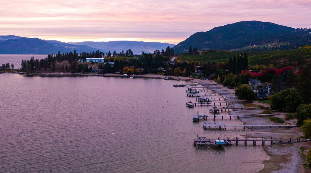 Vernon which includes a lake or waterhole, a bay or harbor and a sunset