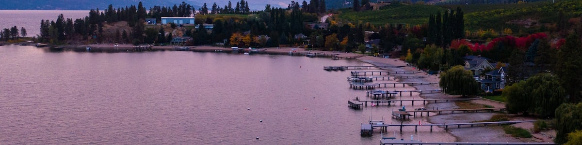 Vernon which includes a lake or waterhole, a bay or harbor and a sunset