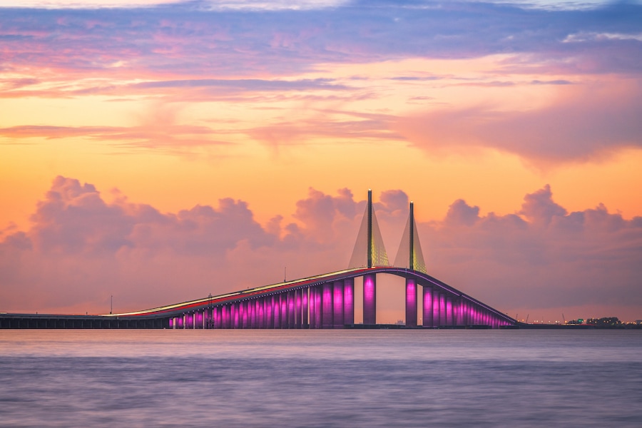 Sunshine Skyway Bridge at Dusk 709