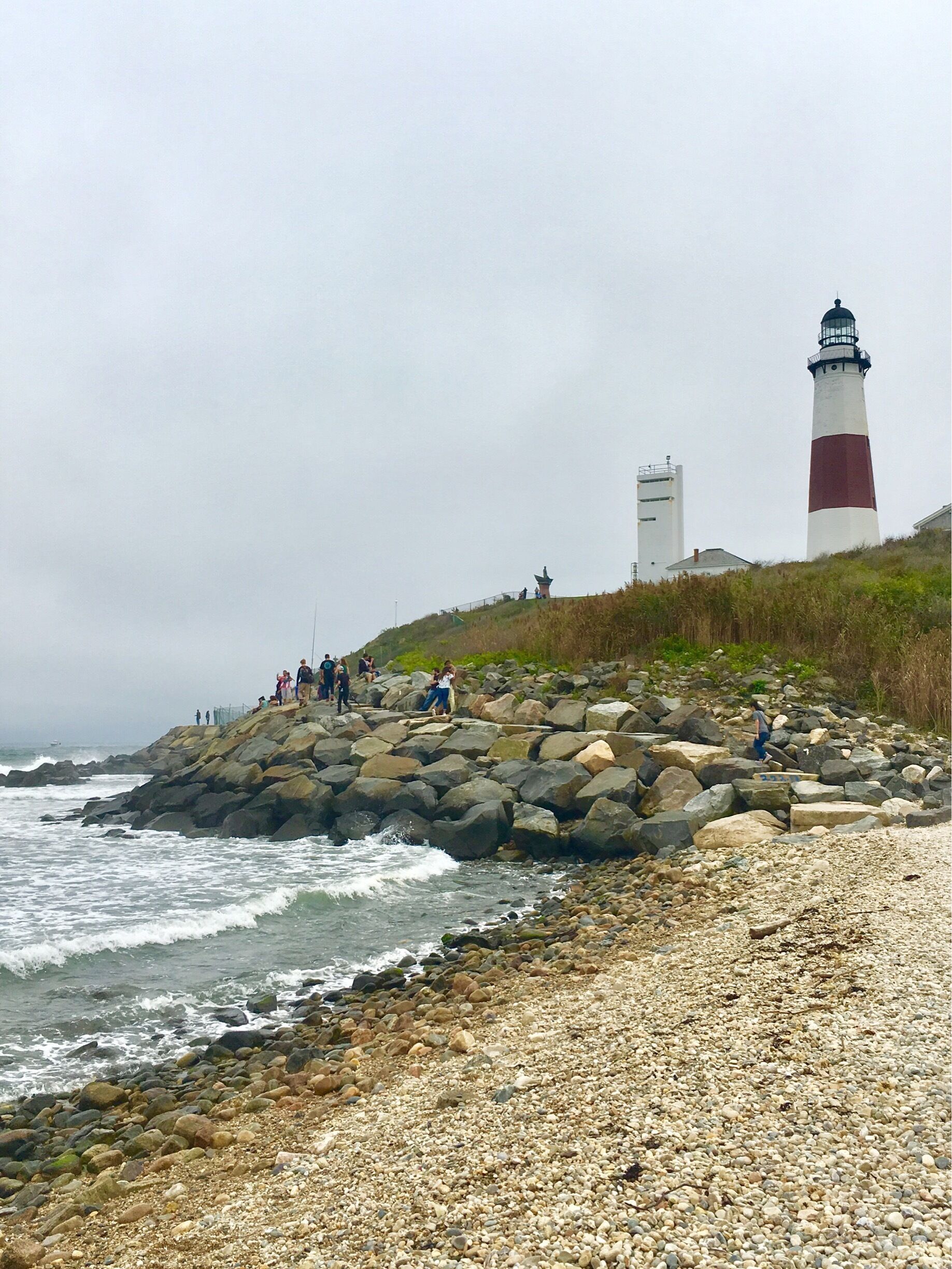 Montauk Point lighthouse is under cloud, the humidity rises up, which makes our skin sticking. But the view is beautiful.and enjoyable #Patterns Travel Photos 
