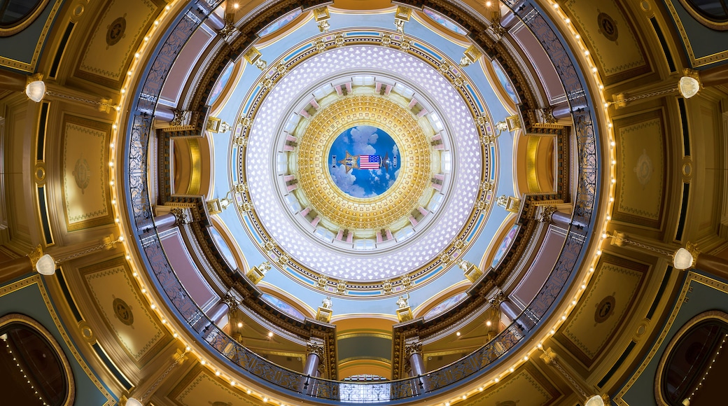 Inner dome from the rotunda of the Iowa State Capitol building in Des Moines, Iowa