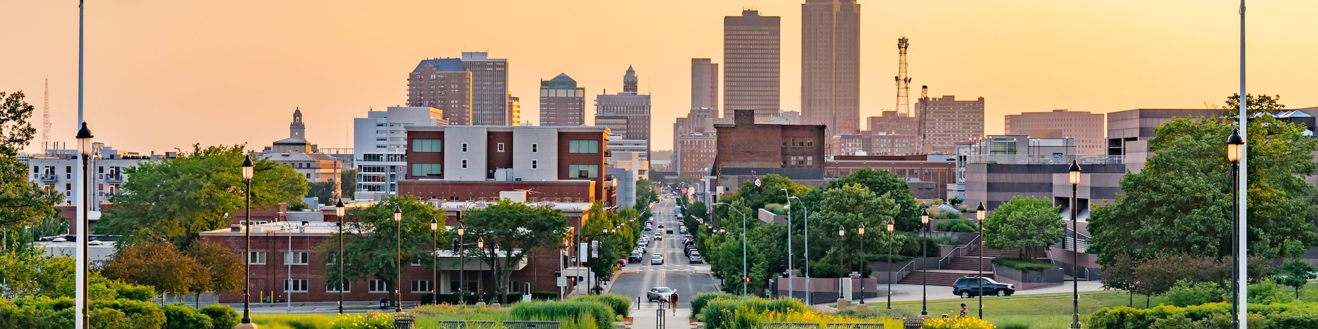 Des Moines, Iowa City Skyline at SUnset