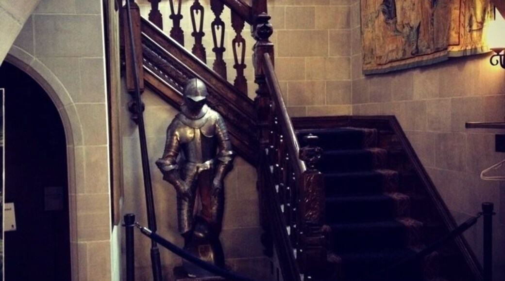 The Grand Staircase inside the Salisbury Manor. The banisters are from 16th century England and imported along with flooring and wall panels.