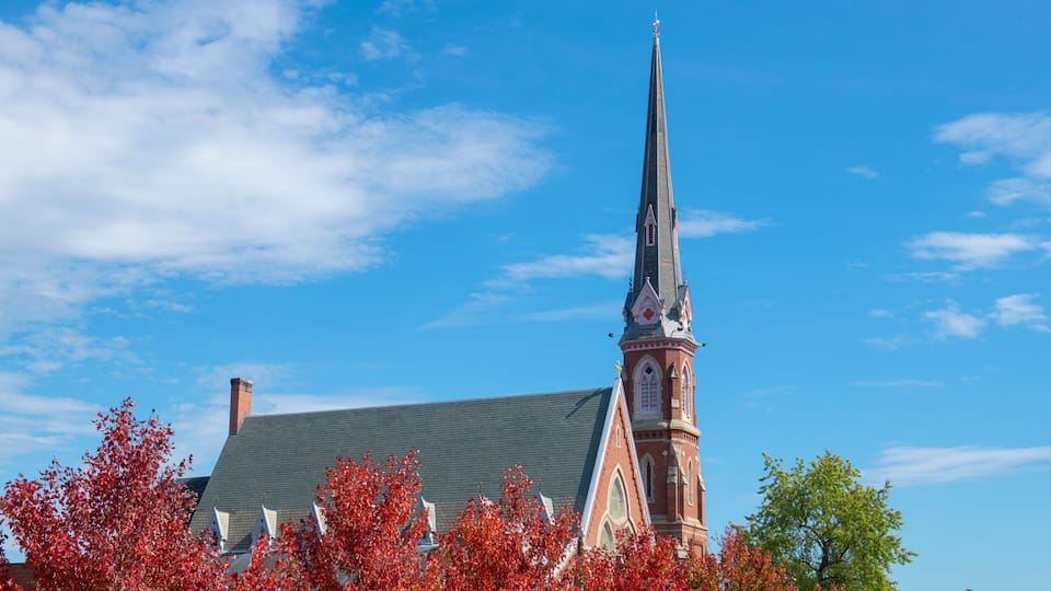 Rollstone Congregational Church UCC at 199 Main Street in downtown Fitchburg, Massachusetts MA, USA.