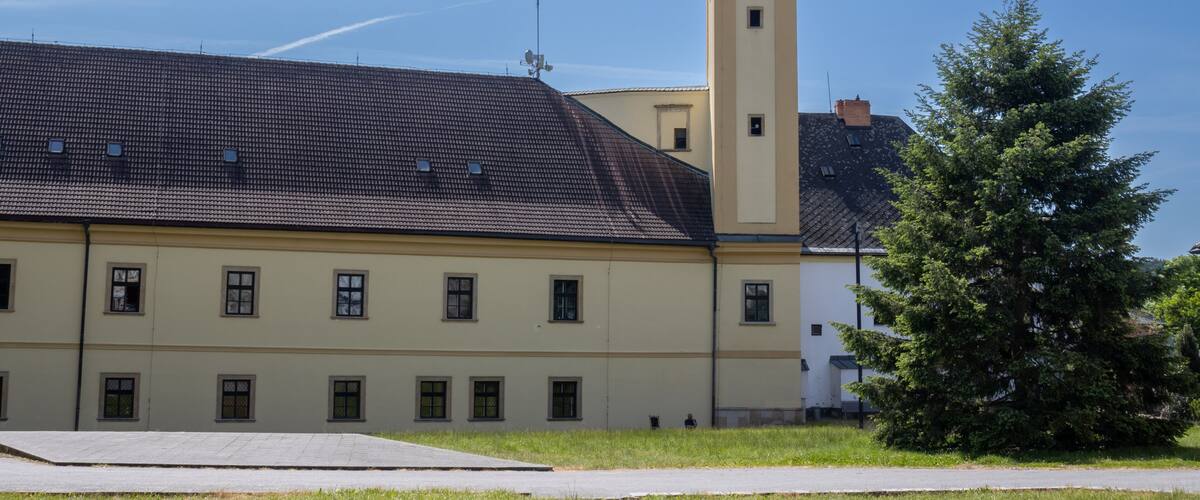 Castle with tower in Zabreh, Czech republic