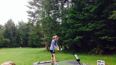 Grab a loaner club, drop a few bucks in the box, and play a few hand-hewn holes on this fun course built in the owner's backyard.