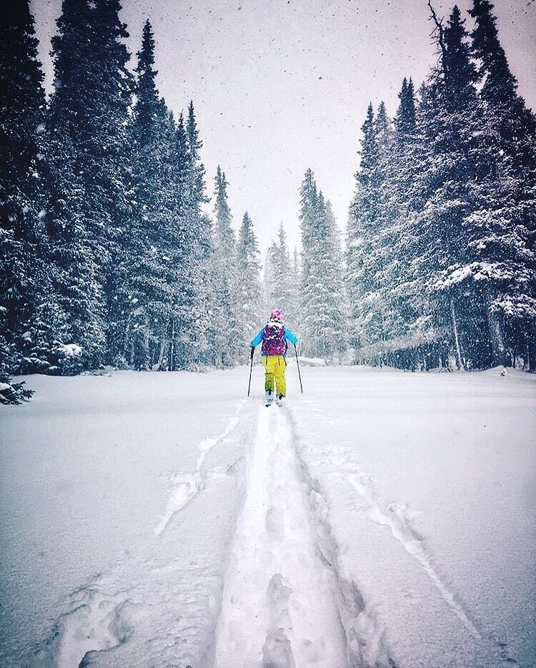 The woods are lovely, dark and deep. But I have promises to keep, and miles to go before I sleep. 
Robert Frost #adventure #mountains #skiing