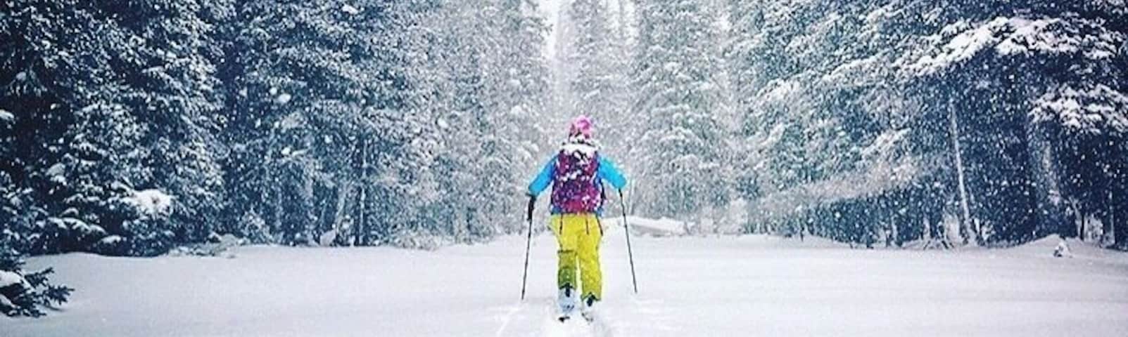 The woods are lovely, dark and deep. But I have promises to keep, and miles to go before I sleep. 
Robert Frost #adventure #mountains #skiing