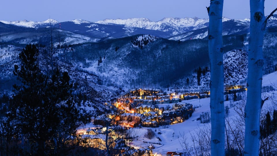 Beaver Creek featuring a small town or village, night scenes and landscape views
