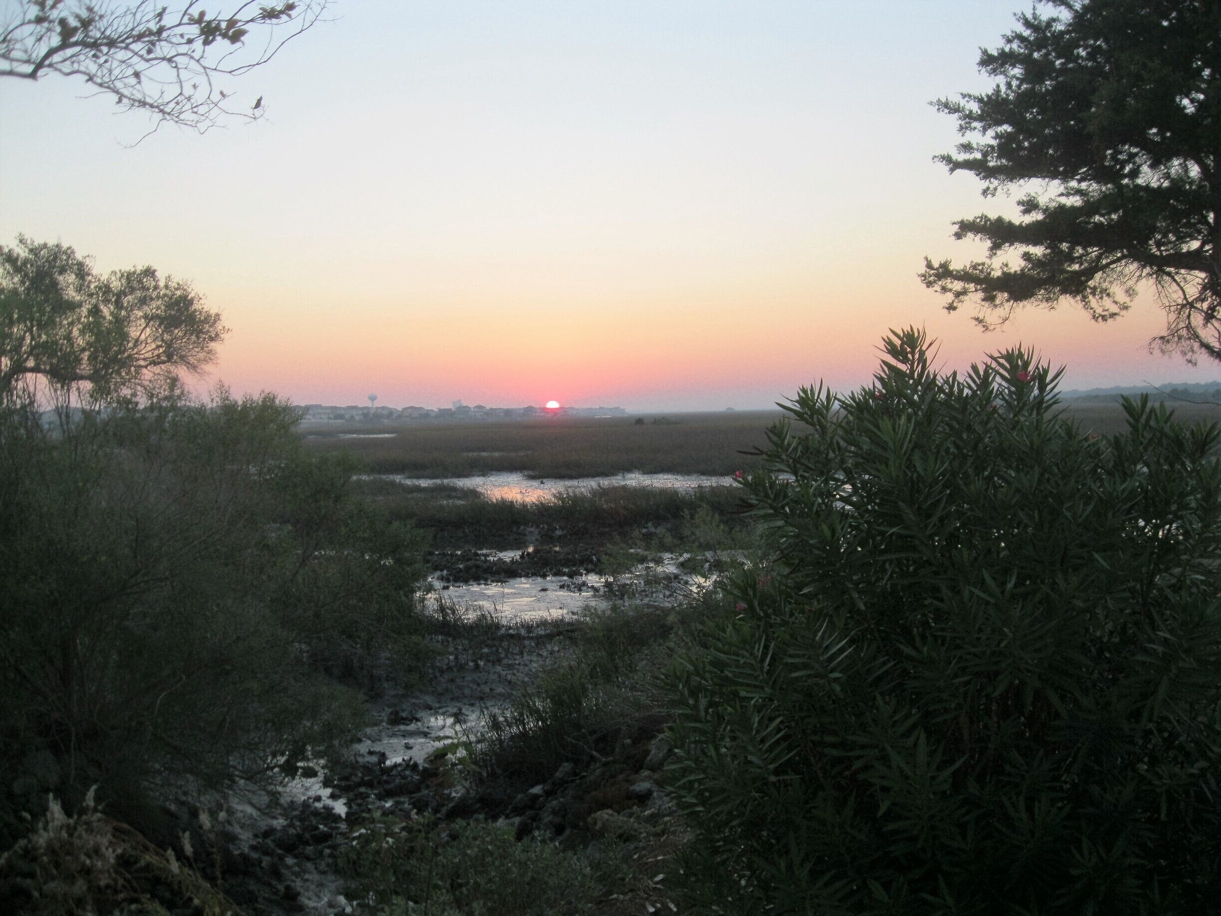 Sunset taken from causeway leading to the beach