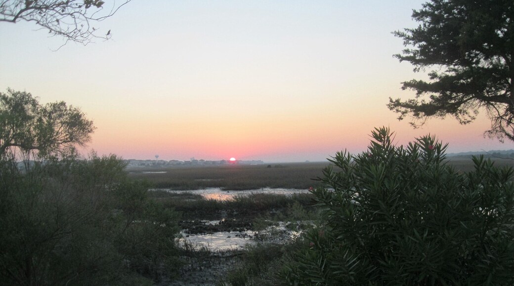 Sunset taken from causeway leading to the beach