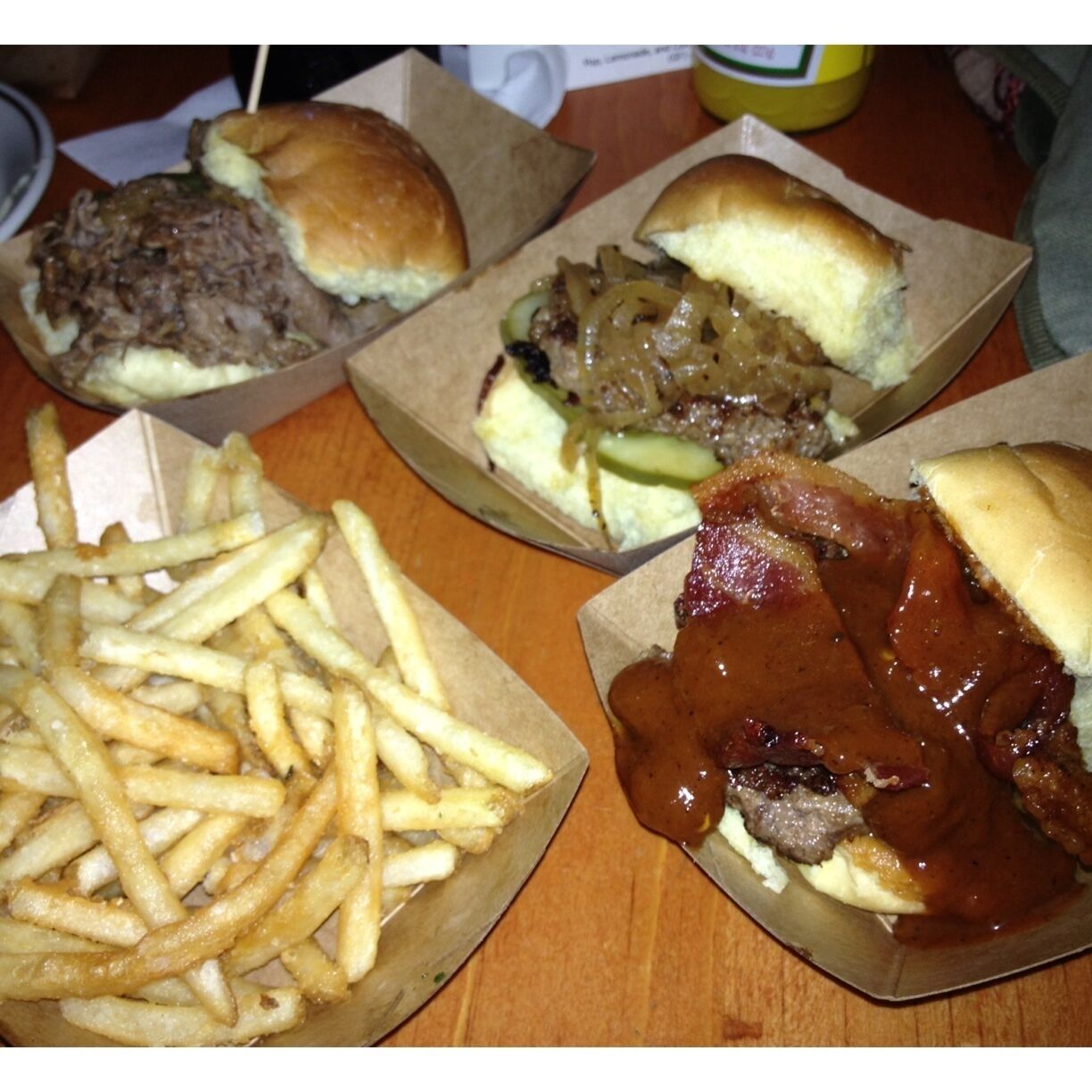 Green Dot Stables. Adorably cute (my cousin laughs at me for calling food cute) sandwiches...mini pulled pork, mini philli steak...everything $3 and under. But don't let that fool u, it can add up. Awesome atmosphere. LOVE their lemon cheesecake!!