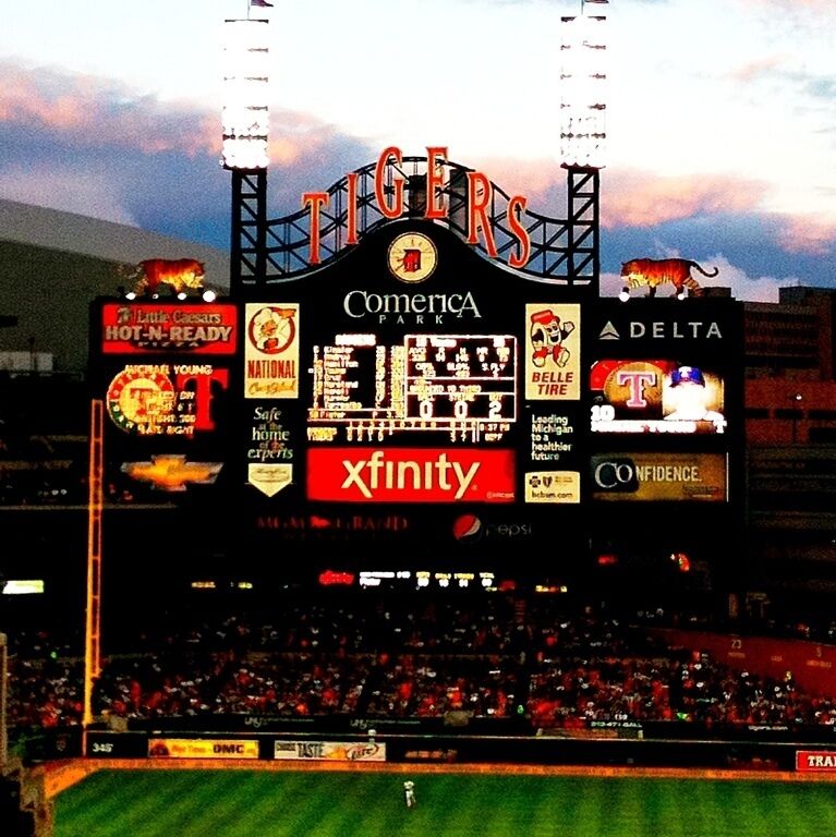 A carousel. A ferris wheel. A mammoth water feature in center field. A decade-by-decade pedestrian museum. There is even a field with a game being played as well.

Big Cat Food Court
The Big Cat Food Court is near the main entrance and offers a wide variety of food choices including fresh squeezed lemonade, elephant ears, ice cream, French fries, handmade pretzels, deli sandwiches, gyros, frozen daiquiris and coney and Chicago style hot dogs.

Comerica Carousel
An ornate carousel, featuring 30 hand-painted tigers and two chariots, is located at the base of the food court behind the first base area. The ride is fully wheelchair-accessible.

Tigers Retail
There are five Tigers merchandise stores in Comerica Park. Official Tigers souvenirs and media guides are available during all home games and the main retail store on Witherell near Adams is open on NON-GAME DAYS Monday - Friday 10 a.m. - 3 p.m.

Tiger Den Lounge
Located off Montcalm Street, this is a private area reserved for members of the Tiger Club and Tiger Den premium seating level. It features a private bar and private dining. The Den Lounge is accessible off the main concourse near section 131. The Lounge is also available for rental or private parties.

Beer Hall
This modern tavern offers a wide selection of local and international beers, a tavern-style menu, an impressive 70 foot bar and dozens of heavy wooden picnic tables.

Brushfire Grill
This open air picnic area offers fresh grilled ballpark favorites. The Brushfire Grill also features a soothing fountain with a giant floating baseball upon cascades of clear blue water.

Fly Ball Ferris Wheel
Located on the third base side of the Park in the Brushfire Grill, this 50-foot Ferris wheel features cars shaped like baseballs that can seat up to five passengers and is wheelchair accessible.

Sculptures
The Tigers celebrate six of their all-time great players with a series of unique statues located along the left centerfield wall. The statues are cast in stainless steel and capture the essence of some of the greatest Tigers in action--Ty Cobb, Charlie Gehringer, Hank Greenberg, Willie Horton, Al Kaline and Hal Newhouser. Each is perched atop a granite pedestal and reaches about 13 feet in height.

Liquid Fireworks
The centerfield wall features a fountain that produces a stunning "liquid fireworks" display. It is synchronized to music and changing lights and is used to celebrate home runs and other in-game moments.

Walk of Fame
All through the main concourse, guests can enjoy the Tigers "Walk of Fame," a historical display that envelops the circumference of the lower level. Historical elements celebrating the Tigers rich history from the 1800s to the present take guests on a trip through time, punctuated by six large "decade bats" that denote each era in Tigers baseball with artifacts, photos and display cases.

Mike's Hard Lemonade Upper Deck Lounge
The Upper Deck Lounge features a bar, separate seating area and rest room facilities. The Upper Deck Lounge is located at section 330 on the upper concourse. It is air conditioned, heated and open to the public.

2100 Woodward Avenue
Detroit, MI 48201-3470
(313) 962-4000

#Michigan #PureMichigan #DetroitTigers #Detroit #BaseballStadium #ComericaPark #Baseball #Kidsfun