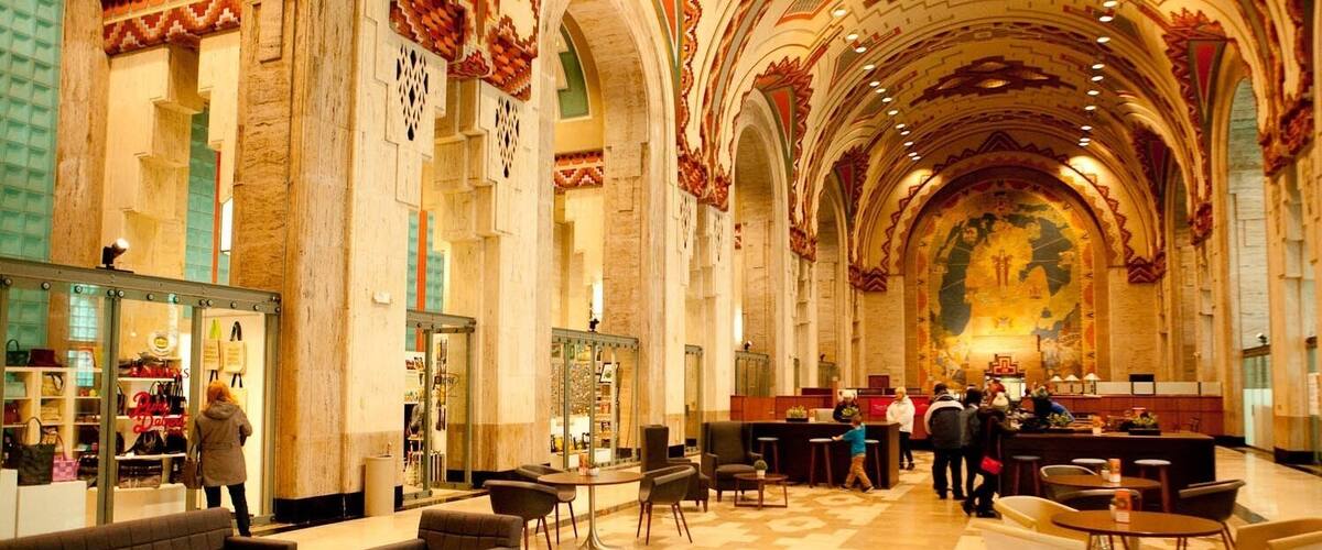 Intricate interior of Guardian Building in Detroit, Michigan.