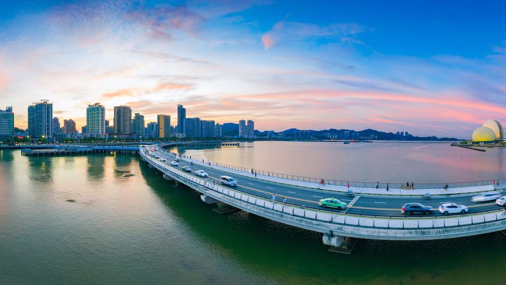 Xinyue Bridge and Zhuhai Grand Theater, Zhuhai, China