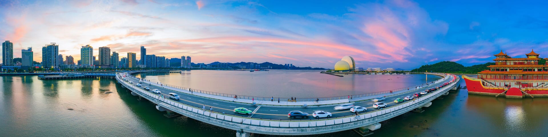 Xinyue Bridge and Zhuhai Grand Theater, Zhuhai, China