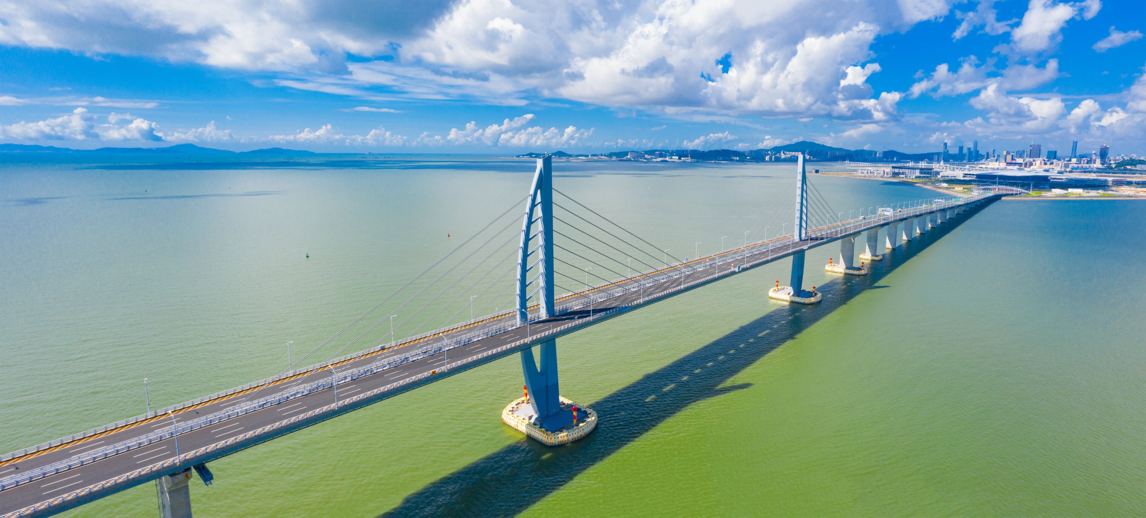 Aerial view of the Zhuhai section of the Hong Kong–Zhuhai–Macau Bridge, China