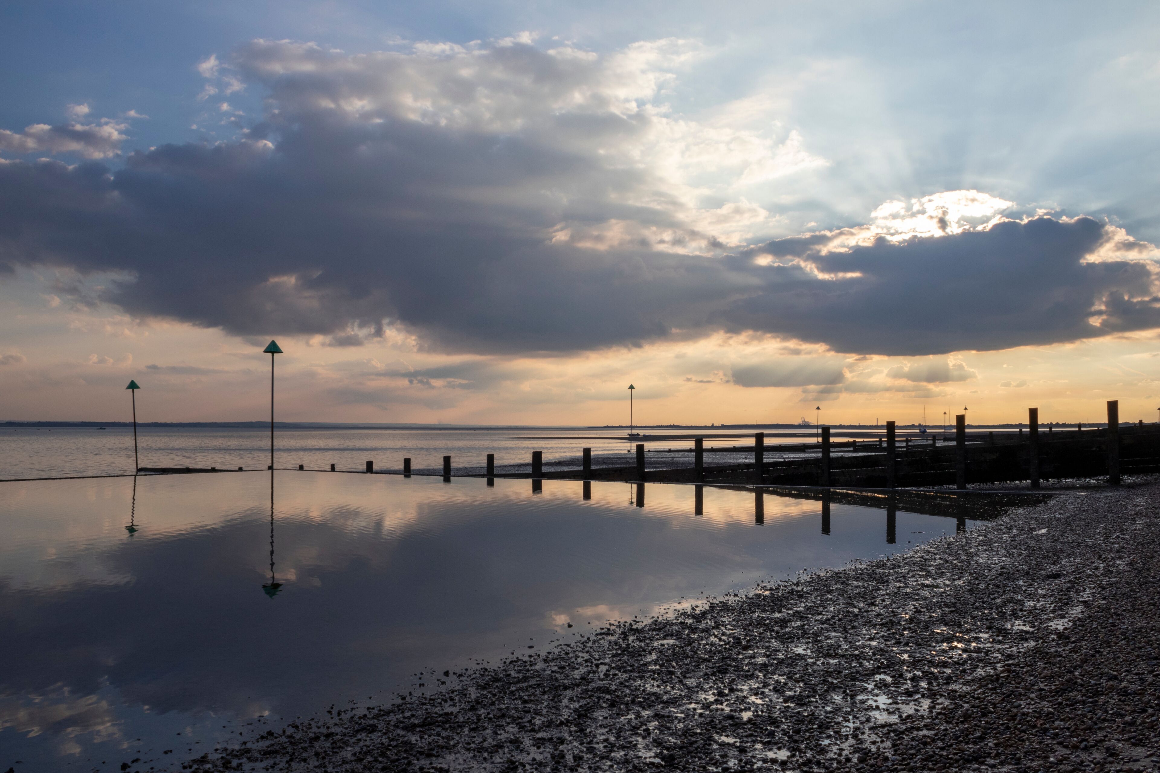 Sunset at Chalkwell beach, Essex, England, United Kingdom