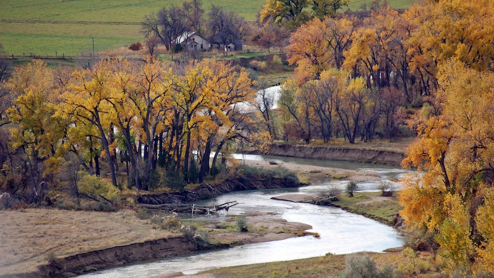 Montana. Overlooking the Yellowstone River, Little Bighorn Battlefield National Monument