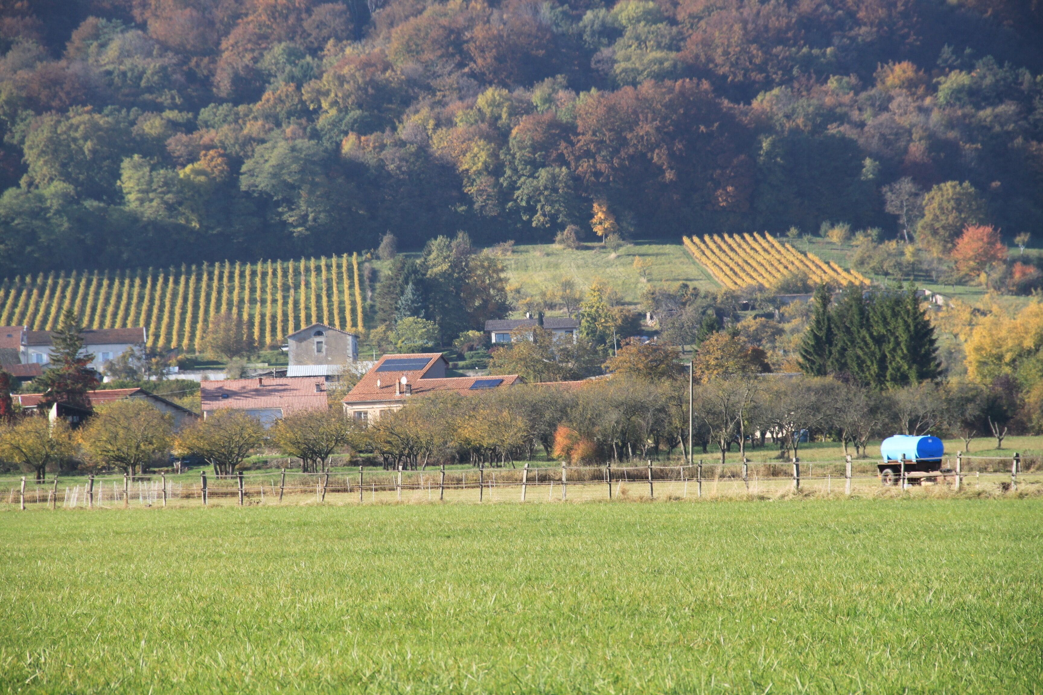 Tiny french village during autumn season