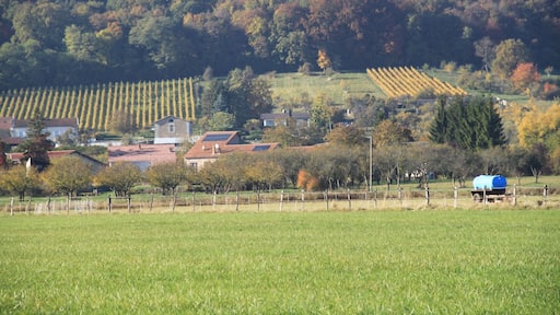 Tiny french village during autumn season