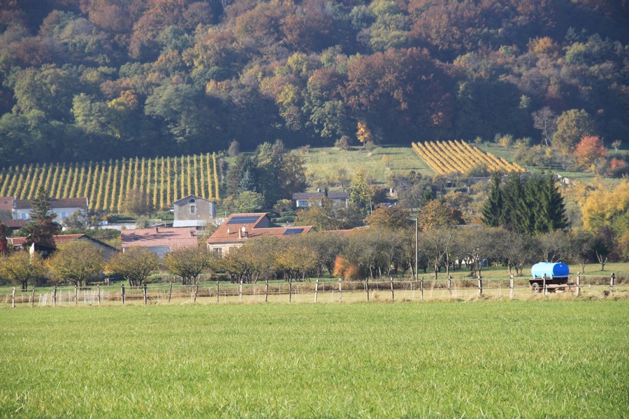 Tiny french village during autumn season