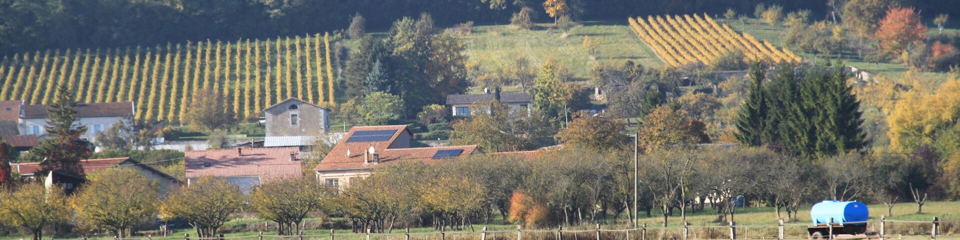 Tiny french village during autumn season