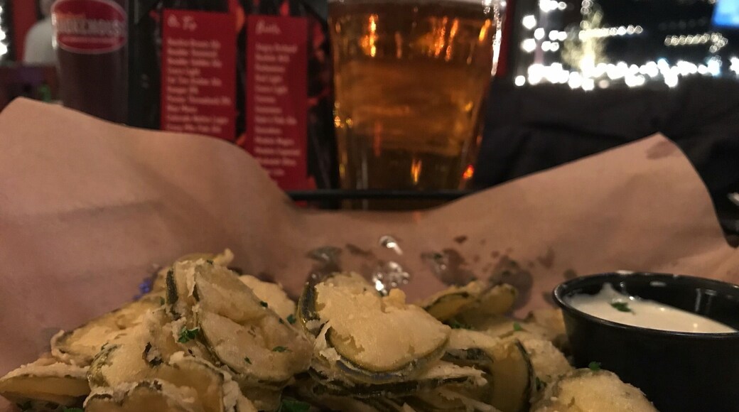 Cold, cold beer! Delicious fried pickles! Even the “lil’ miss piggy” was great. There was a weird vibe when we went, but it was fine. Some improvements could be made, but overall a good stop.