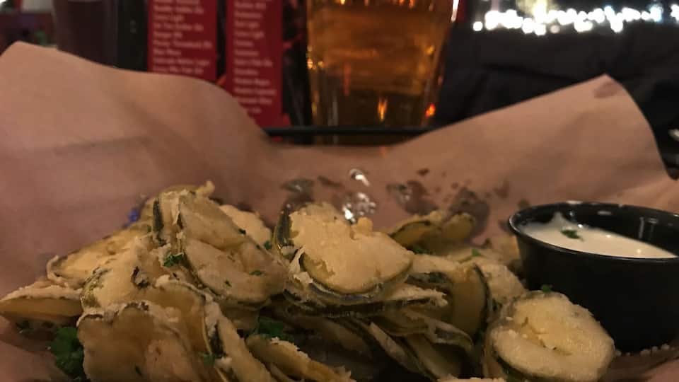 Cold, cold beer! Delicious fried pickles! Even the “lil’ miss piggy” was great. There was a weird vibe when we went, but it was fine. Some improvements could be made, but overall a good stop.