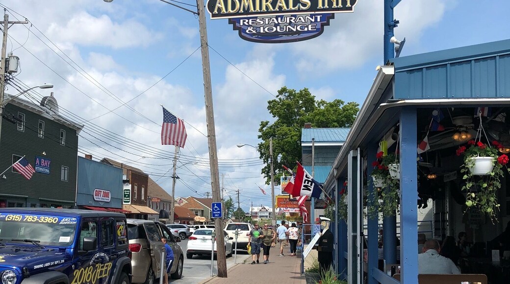 Darling town in the 1000 lake region of New York which has a bit of a Key West Florida feel.