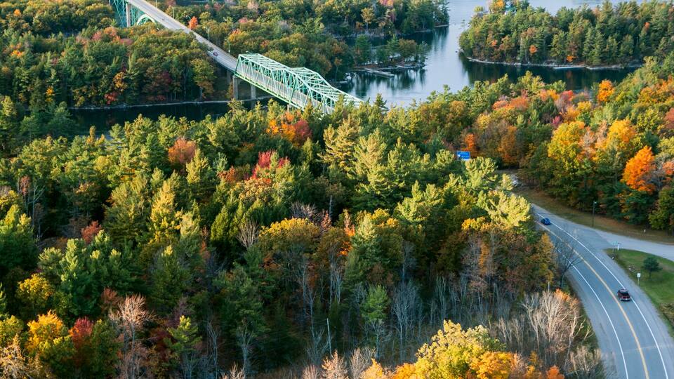 Thousand Islands, Thousand Islands Bridge, International bridge, border, New York, Ontario, Canada, USA