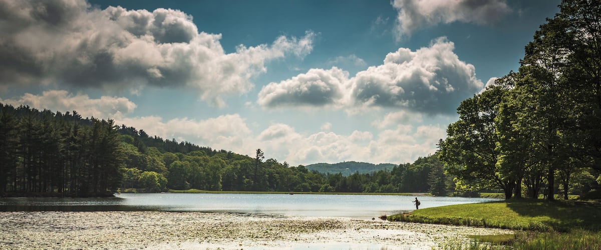 The sight of a single fisherman at the lake when visiting this National Park Service site prompted this late-afternoon image. ISO 100, 30mm, f/9.0, 1/500 sec.