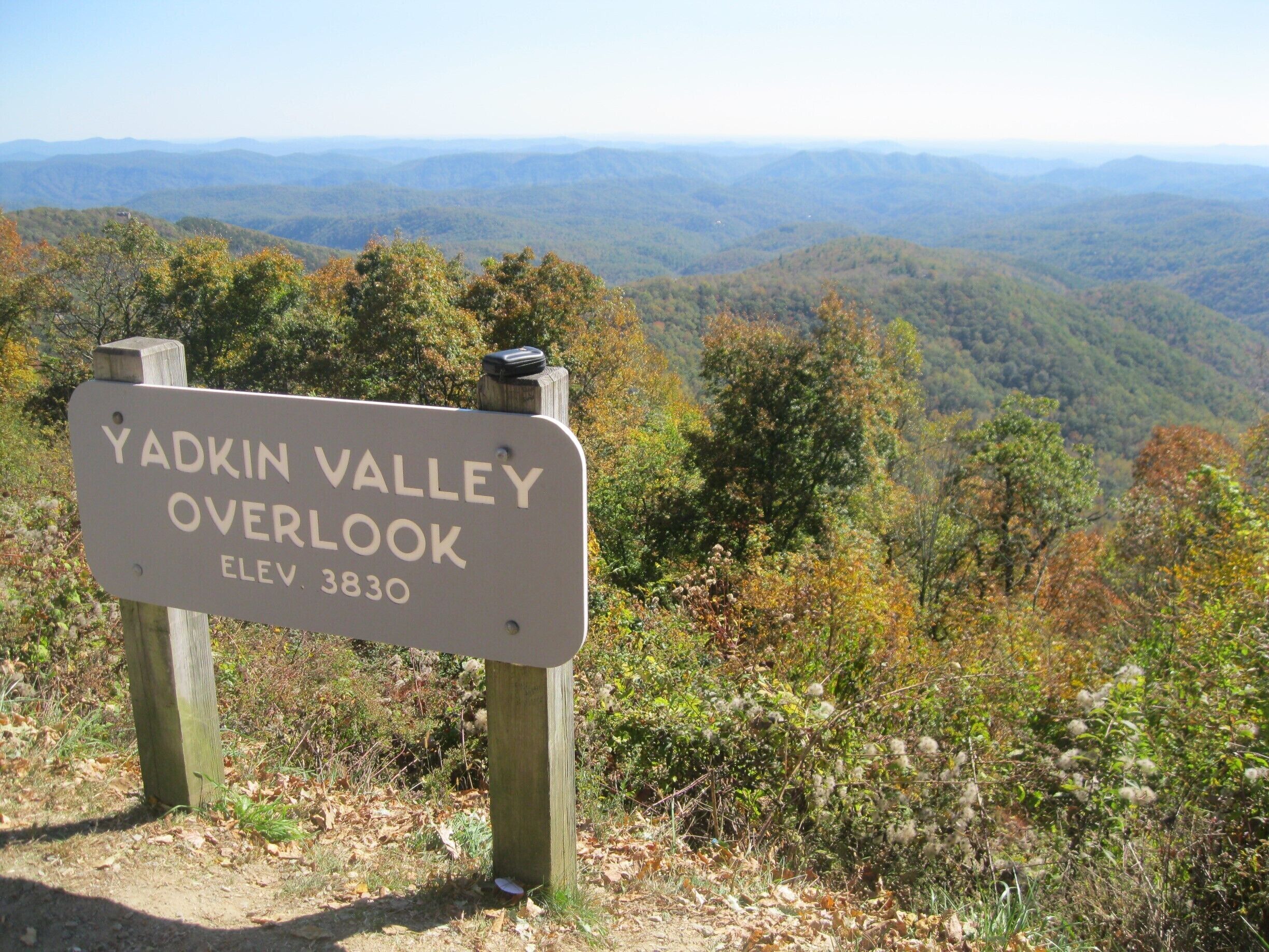 Beautiful fall view of Yadkin Valley from the Blue Ridge Parkway, near Blowing Rock, NC