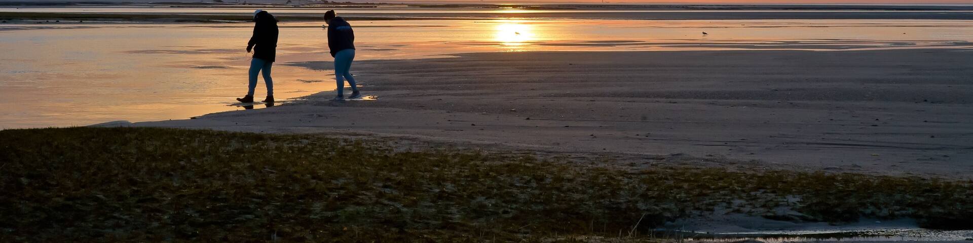Sunset on Paine’s creek beach Cape Cod MA USA