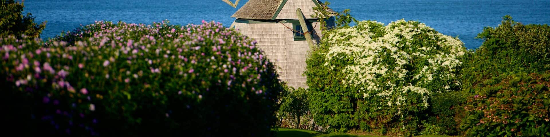 Chatham mit einem Wildblumen, Windmühle und allgemeine Küstenansicht