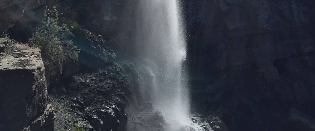 From downtown Ouray, it is a very short hike up to this waterfall, where you can find more trails, including one that leads to a view of the whole town.