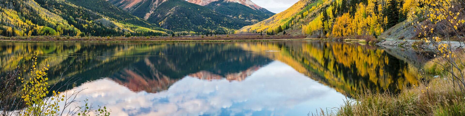 Crystal Lake Sunrise Reflections Panorama