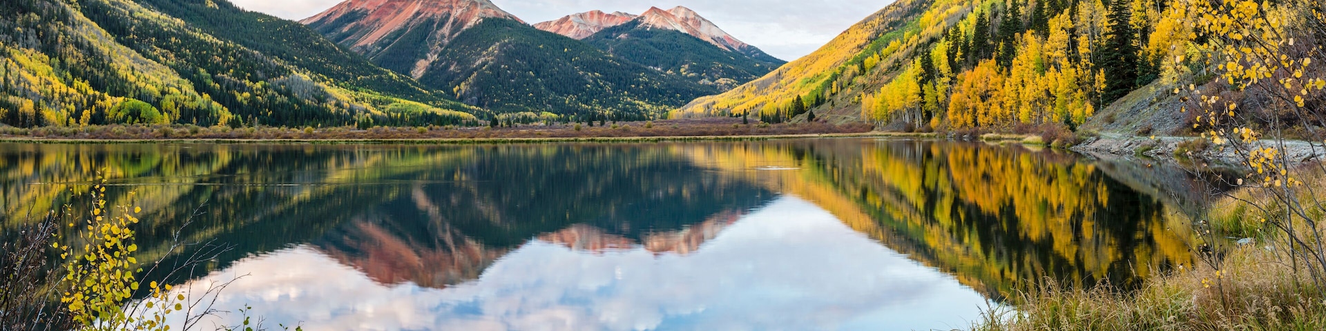 Crystal Lake Sunrise Reflections Panorama