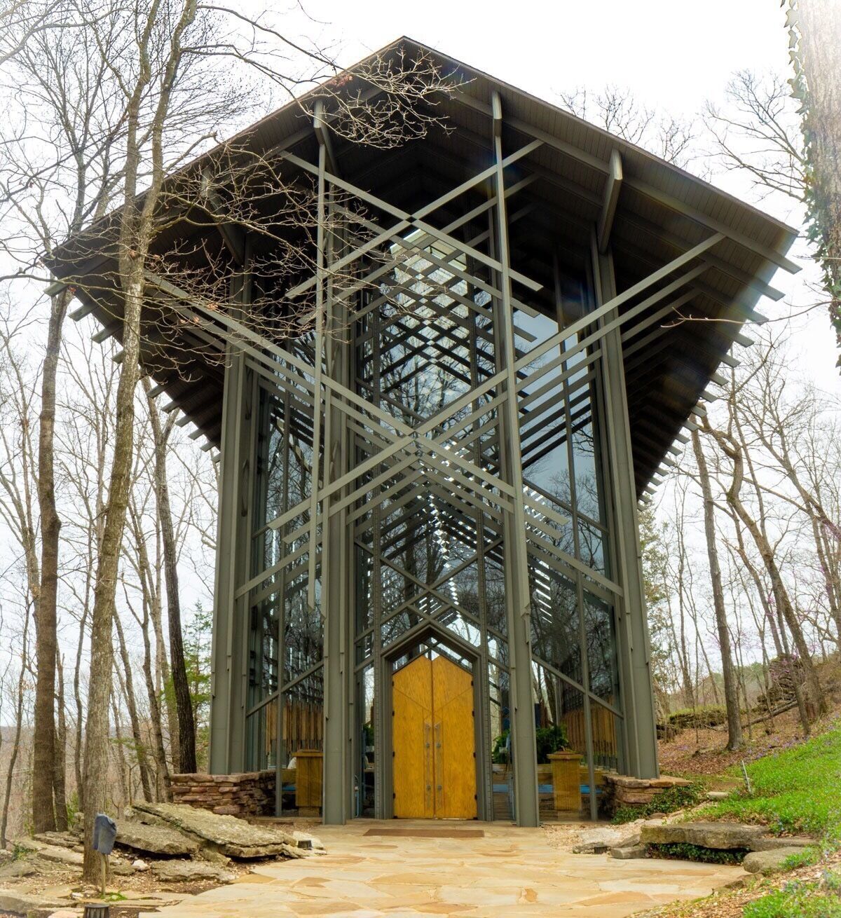 Thorncrown Chapel early April