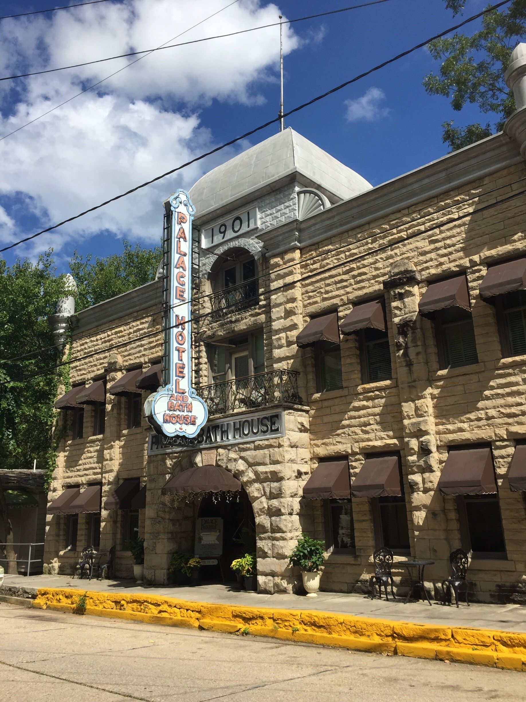 The red trolley tour takes you past this. Best to jump off and walk the downtown streets!