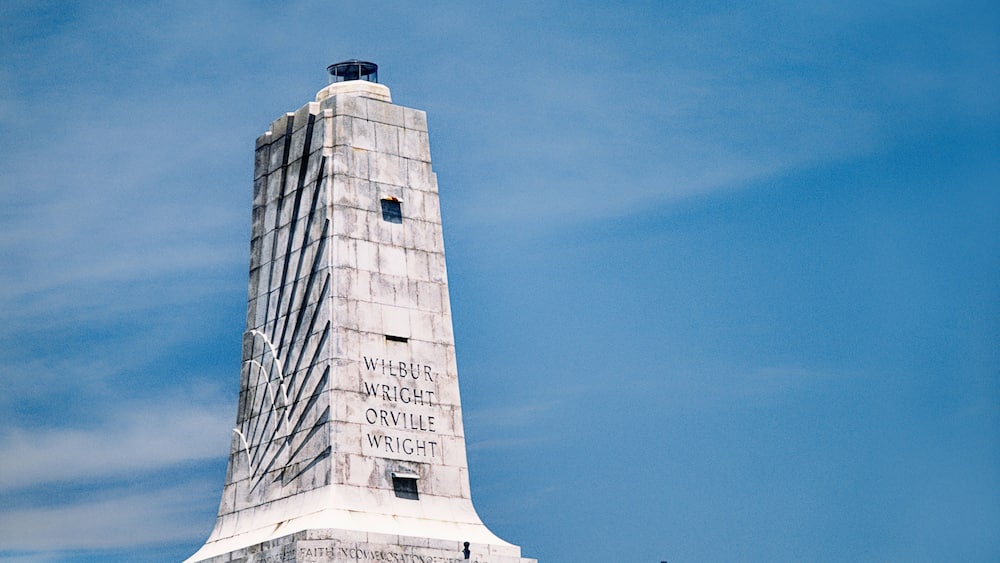 Wright Brothers National Memorial at Kill Devil Hills, Cape Hatteras, North Carolina, USA. Site of first manned flight