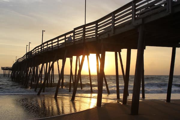 Morning walk on the beach in the Outer Banks. Caught the sun rising at the Avalon Pier.