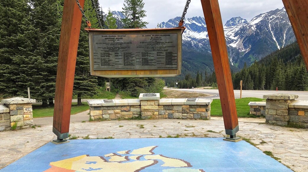 On September 3, 1962, Prime Minister John Diefenbaker officially tamped down the “last patch” of asphalt in the highway opening ceremony here at the Summit Monument in Glacier National Park, BC. Constructing the first continuous, all-season, two-lane road across Canada had taken 12 years and cost nearly $1B. The Trans Canada Highway stretches 7,821 km (4,849 ml) from Victoria, BC to St. John’s, Newfoundland, as shown on the mosaic. (June 2019)
