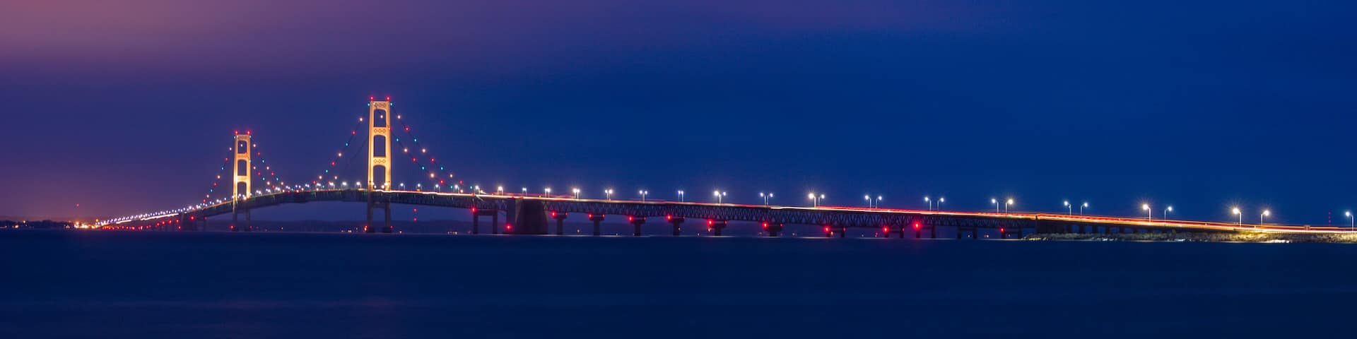 Mackinaw Bridge At Night