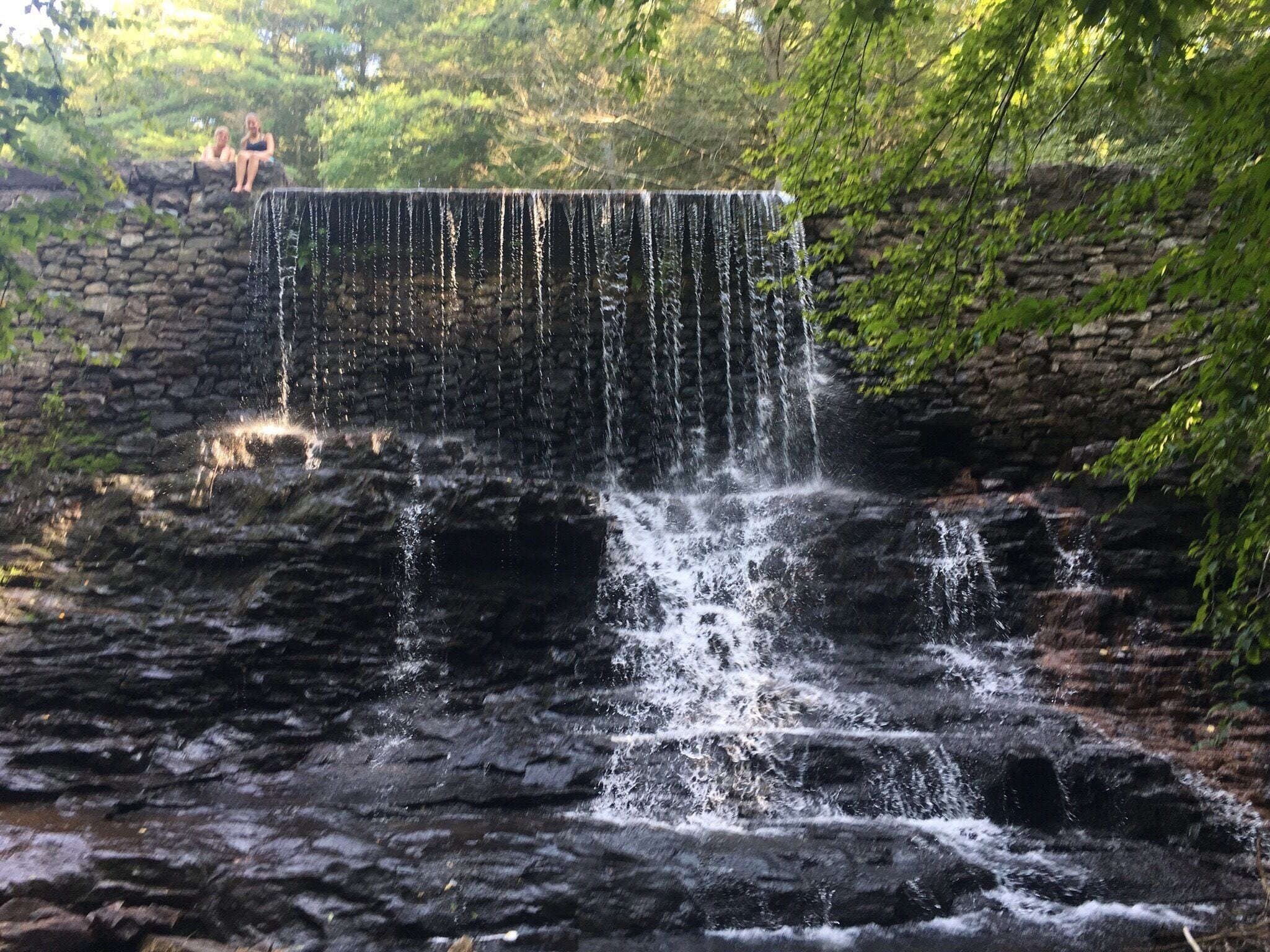 Short hike starting by park office.. half dam/half waterfall 