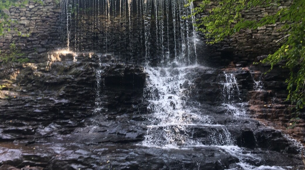 Short hike starting by park office.. half dam/half waterfall