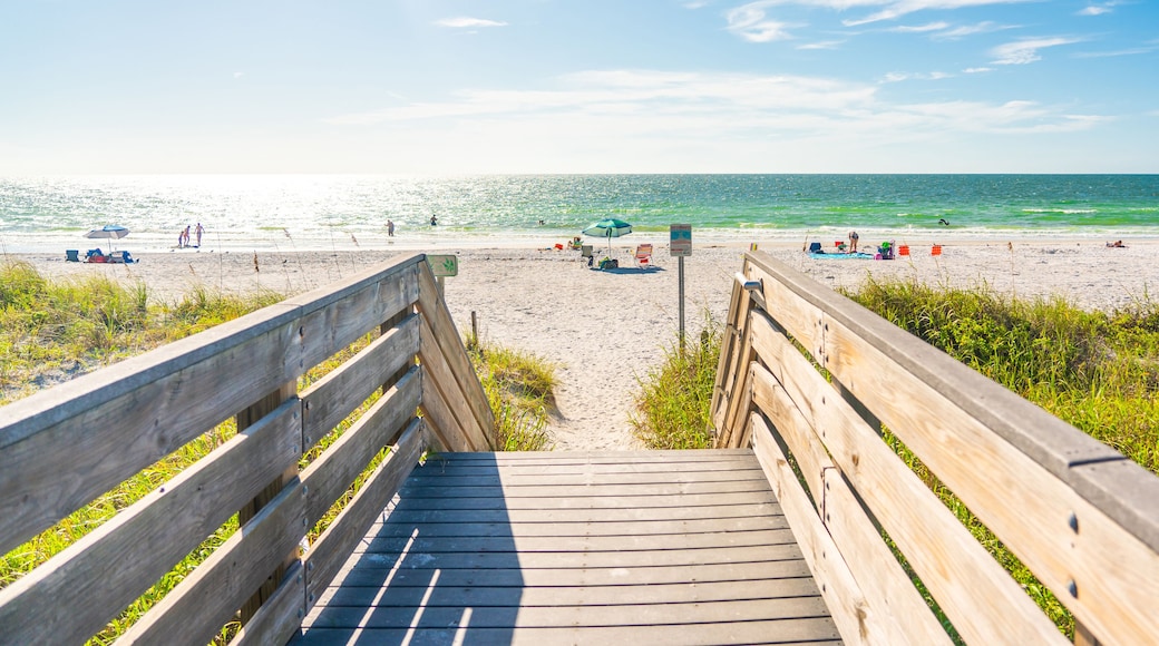 Wooden Boardwalk to Indian rocks beach in Florida, USA